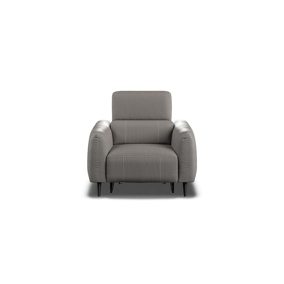 Juliette Recliner Armchair With Power Headrest in Elephant Grey Leather 9