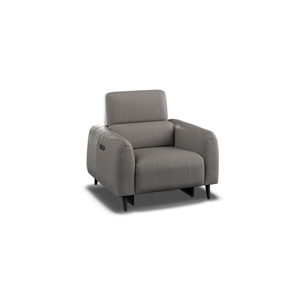 Juliette Recliner Armchair With Power Headrest in Elephant Grey Leather