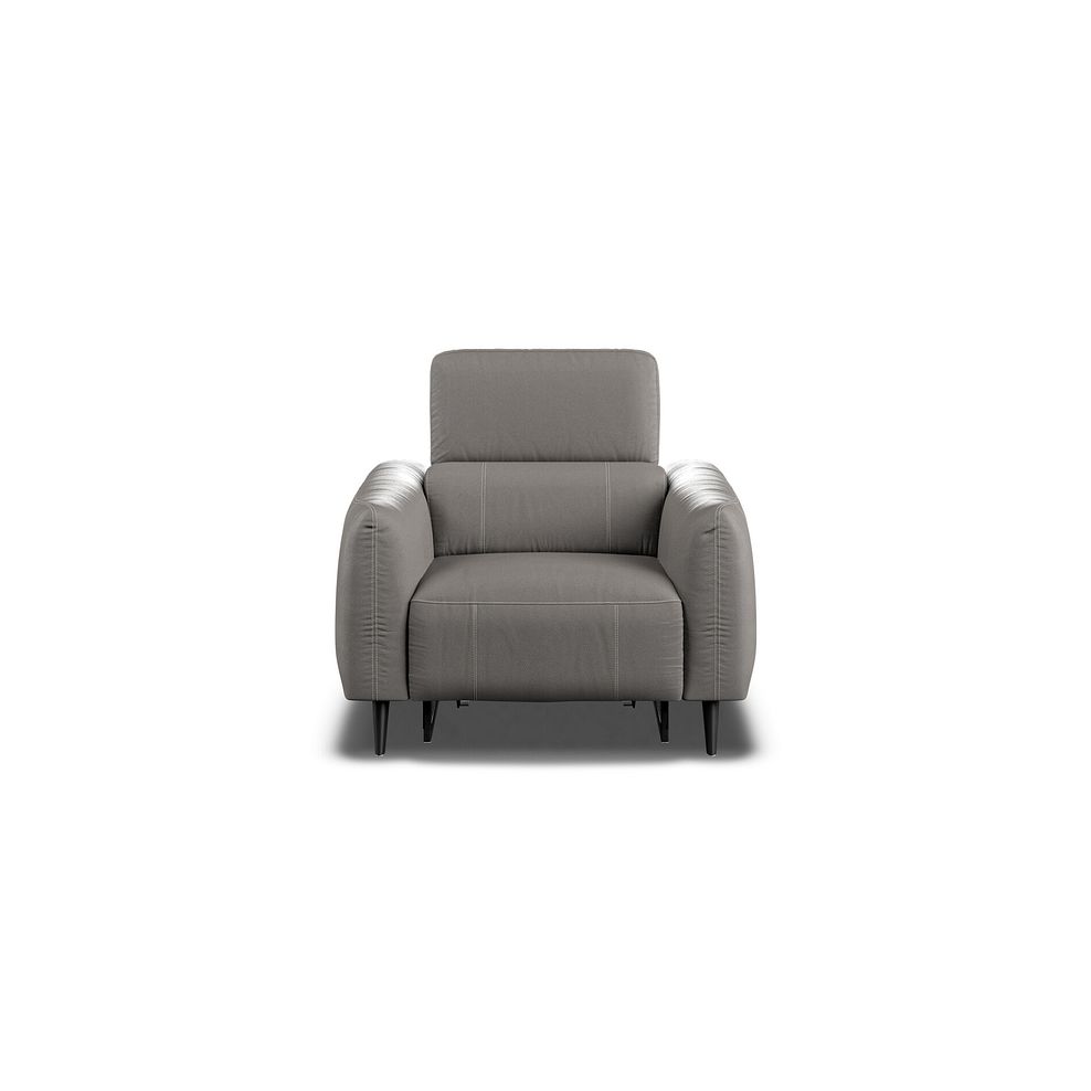 Juliette Recliner Armchair With Power Headrest in Elephant Grey Leather 2