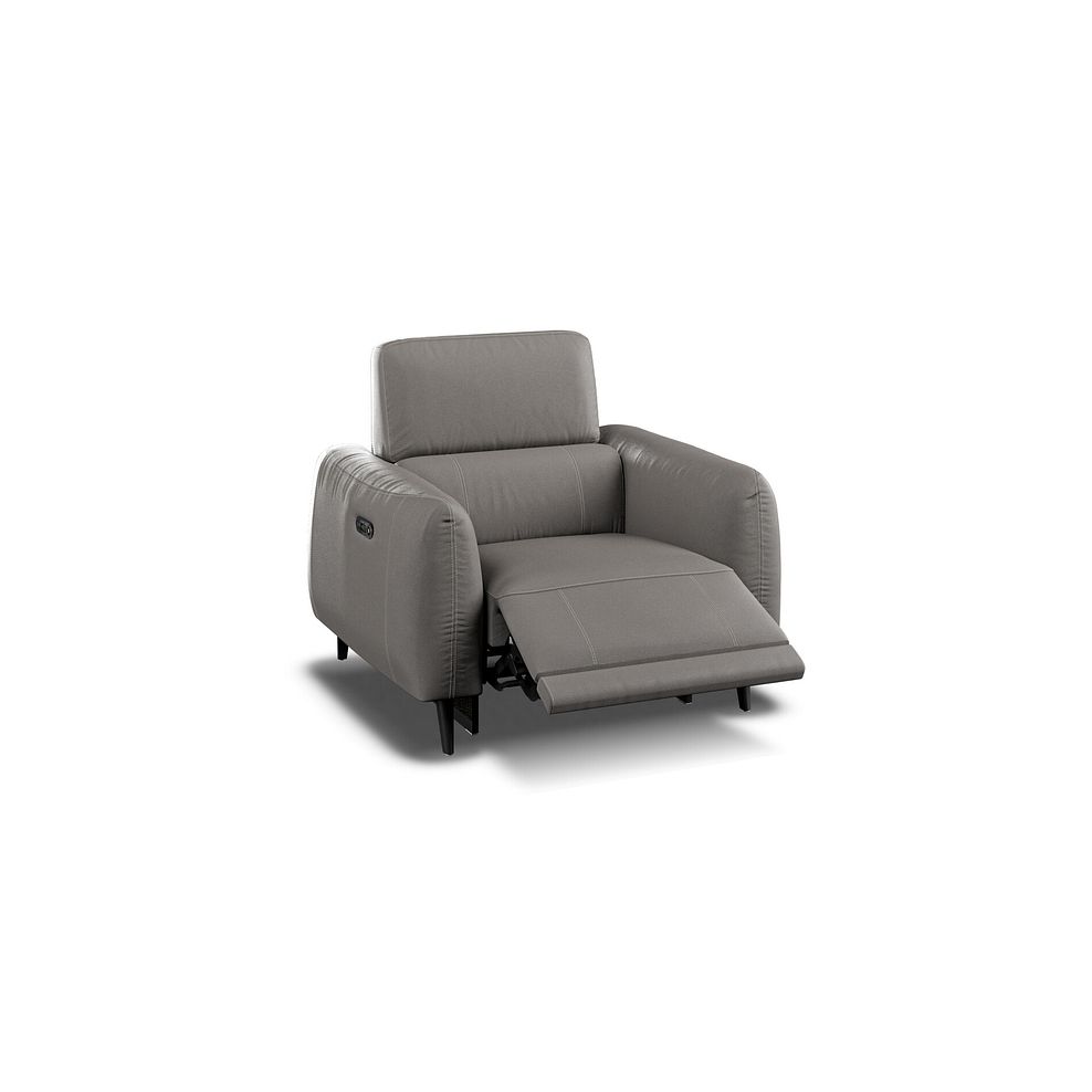 Juliette Recliner Armchair With Power Headrest in Elephant Grey Leather Thumbnail 3