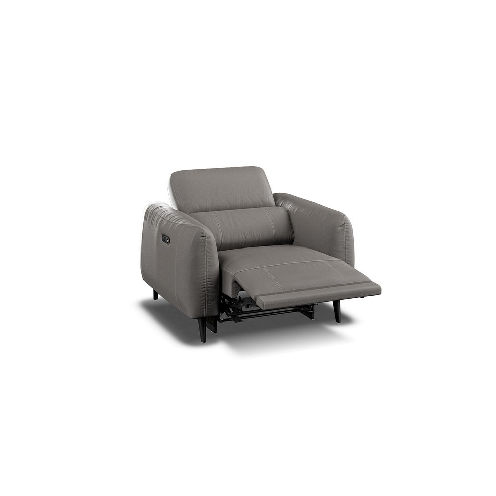 Juliette Recliner Armchair With Power Headrest in Elephant Grey Leather 4