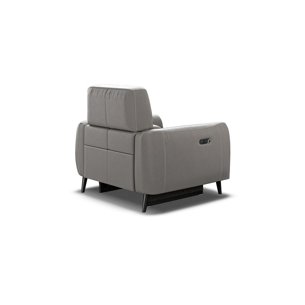 Juliette Recliner Armchair With Power Headrest in Elephant Grey Leather 5