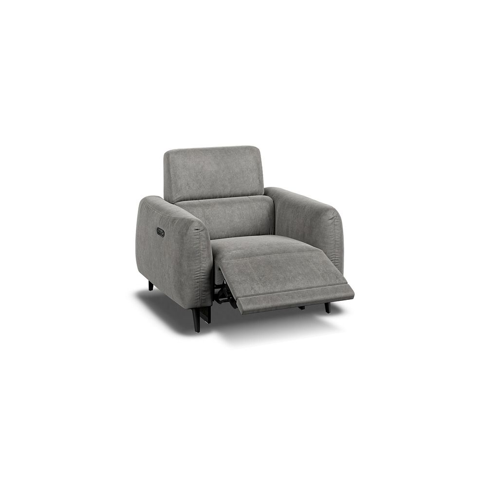 Juliette Recliner Armchair With Power Headrest in Maldives Dark Grey Fabric 2