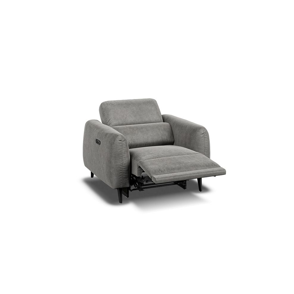 Juliette Recliner Armchair With Power Headrest in Maldives Dark Grey Fabric 3