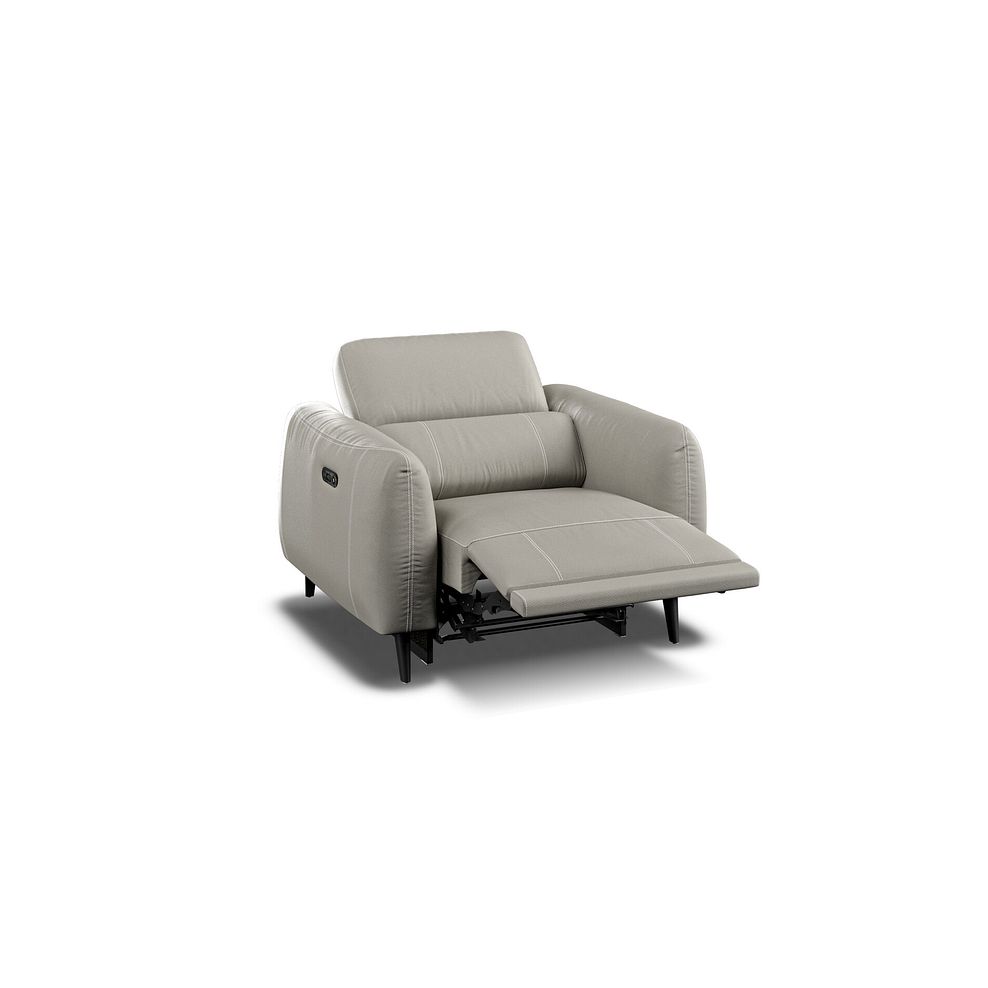 Juliette Recliner Armchair With Power Headrest in Taupe Leather 3