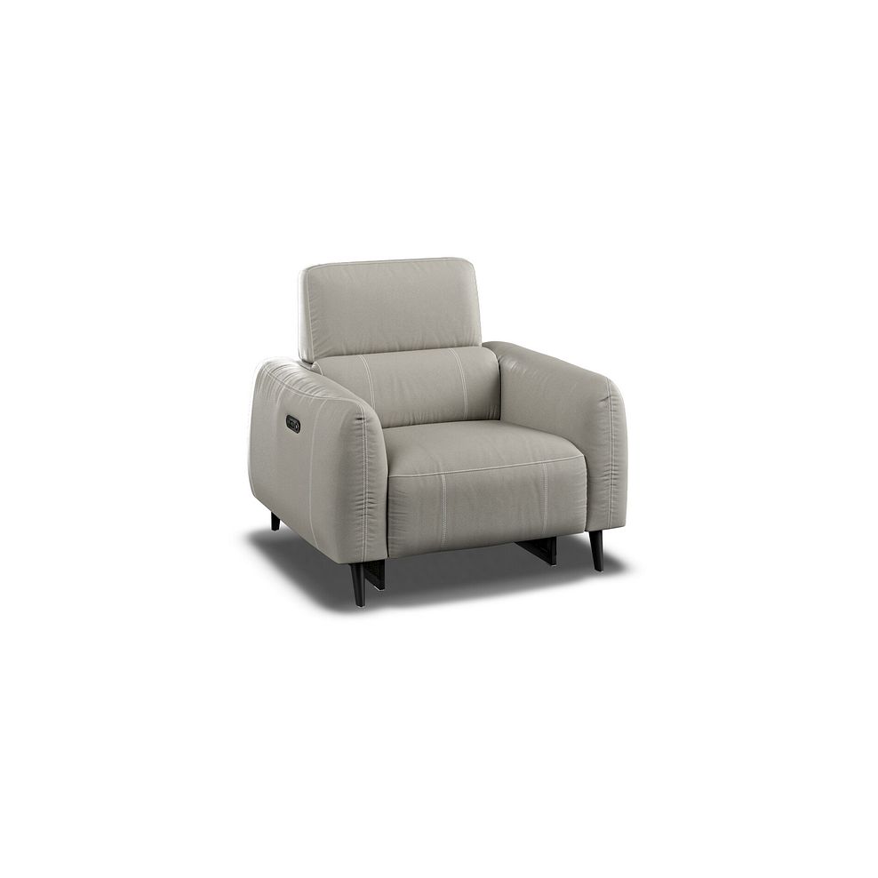 Juliette Recliner Armchair With Power Headrest in Taupe Leather 1