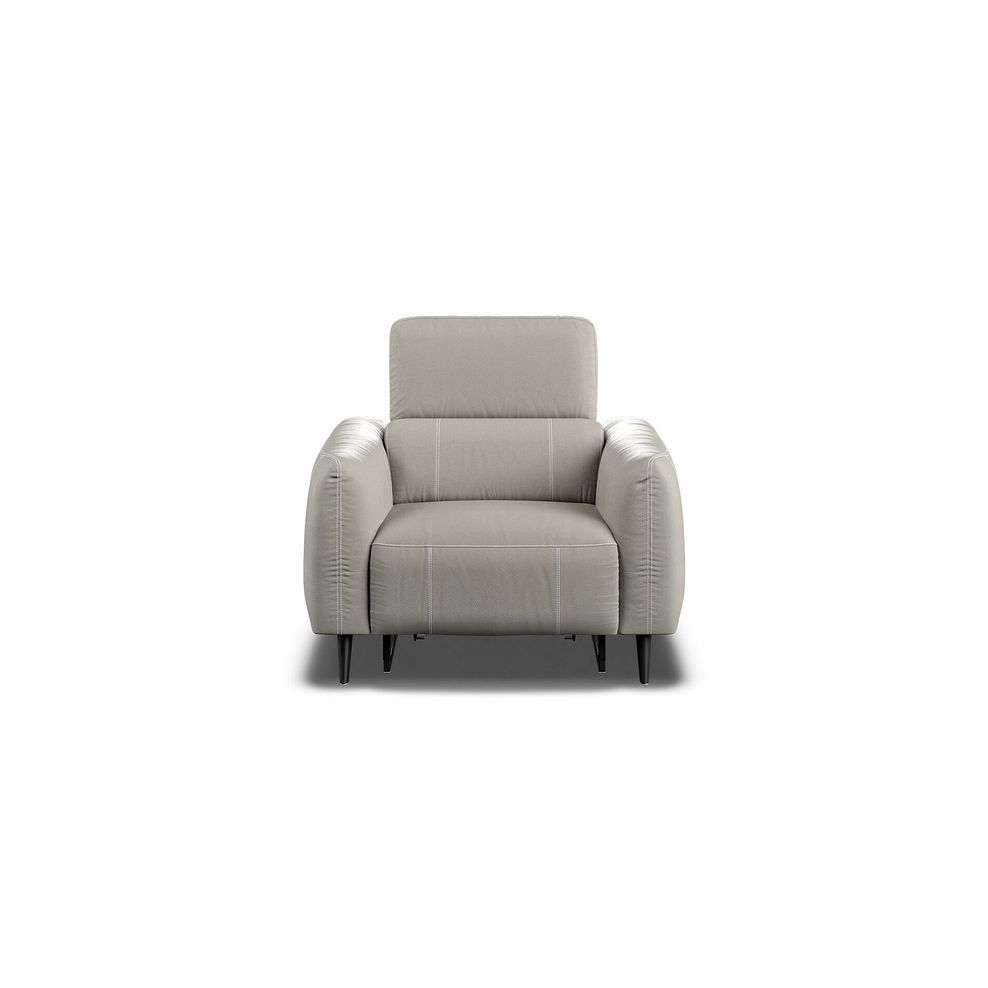 Juliette Recliner Armchair With Power Headrest in Taupe Leather 2