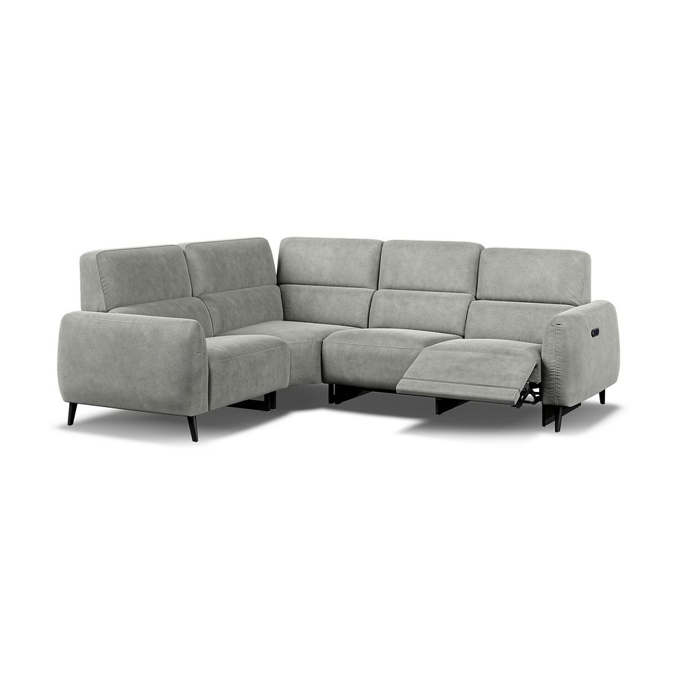 Juliette Right Hand Corner Sofa With One Recliner and Power Headrest in Billy Joe Dove Grey Fabric 2