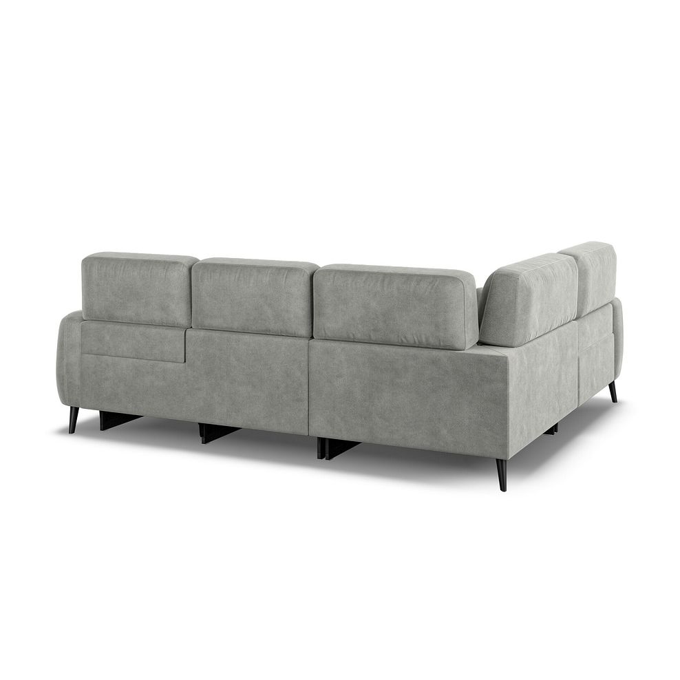 Juliette Right Hand Corner Sofa With One Recliner and Power Headrest in Billy Joe Dove Grey Fabric Thumbnail 5