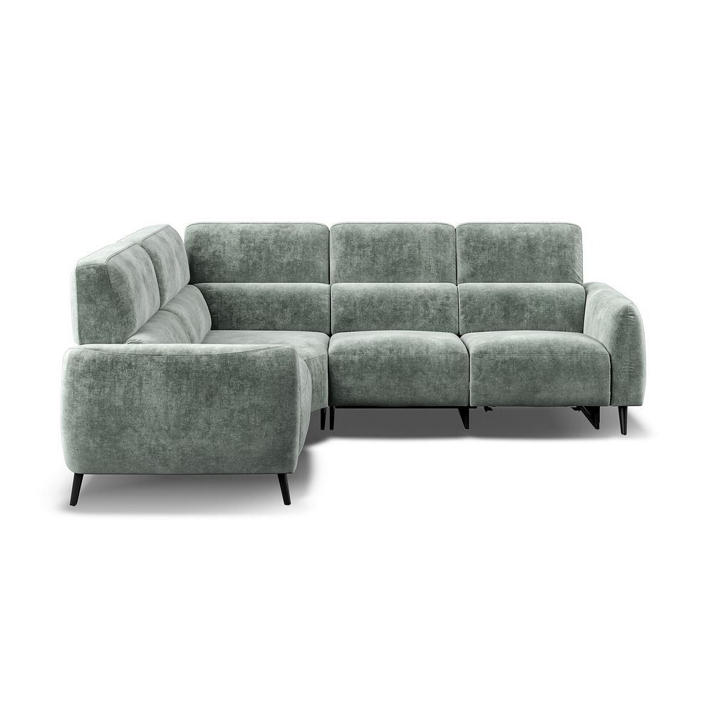 Juliette Right Hand Corner Sofa With One Recliner and Power Headrest in Descent Pewter Fabric 5