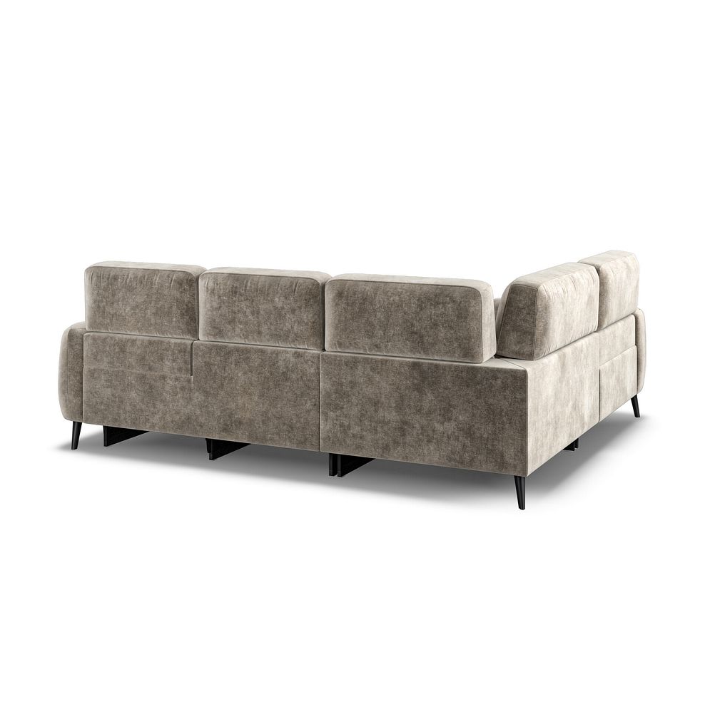 Juliette Right Hand Corner Sofa With One Recliner and Power Headrest in Descent Taupe Fabric 7