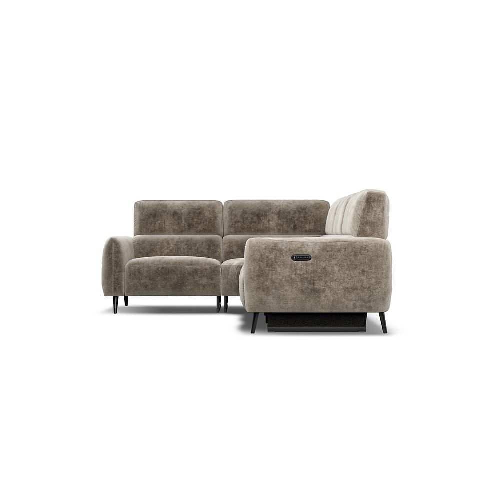 Juliette Right Hand Corner Sofa With One Recliner and Power Headrest in Descent Taupe Fabric 9