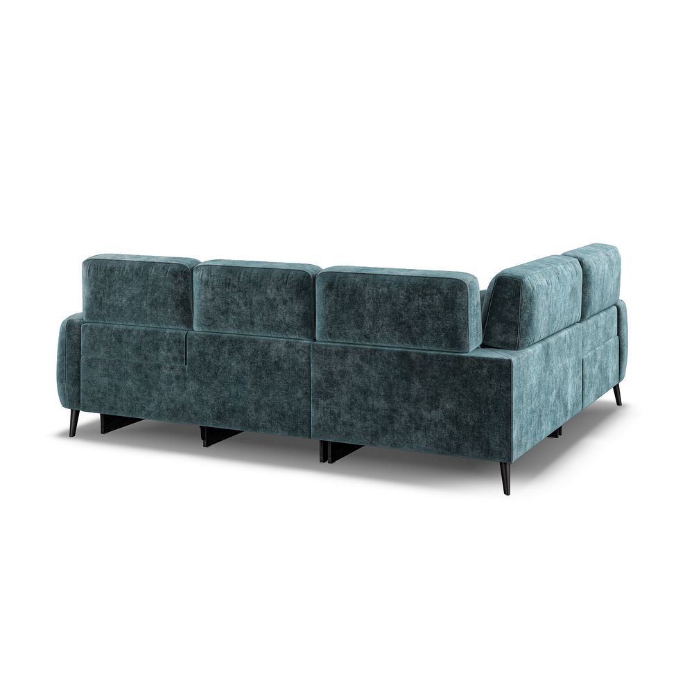 Juliette Right Hand Corner Sofa With One Recliner and Power Headrest in Descent Blue Fabric Thumbnail 5