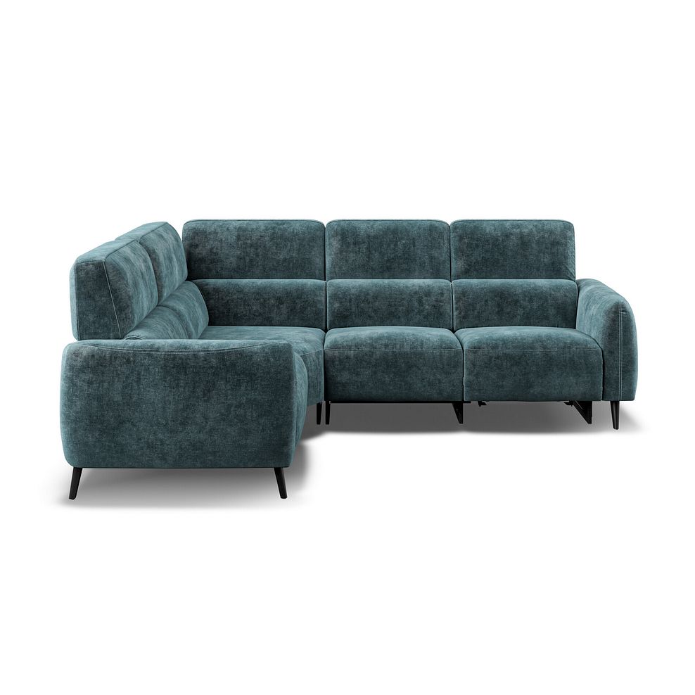 Juliette Right Hand Corner Sofa With One Recliner and Power Headrest in Descent Blue Fabric Thumbnail 2