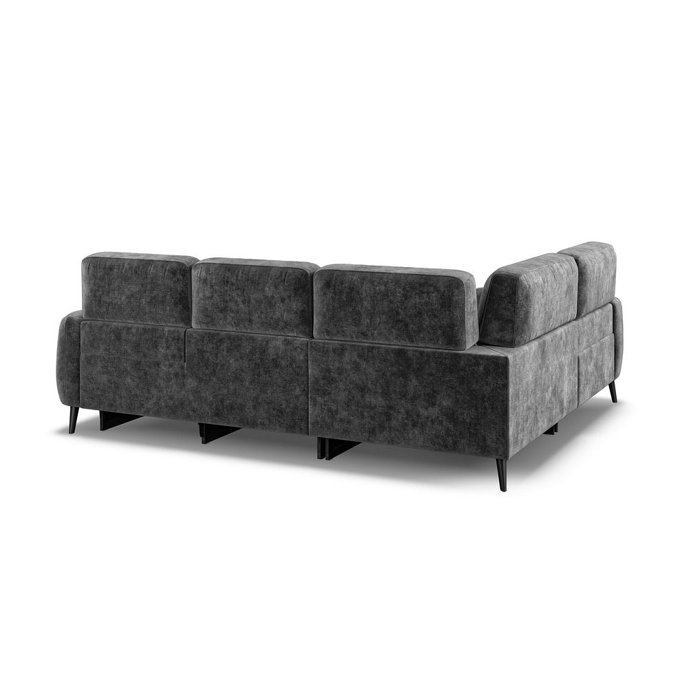 Juliette Right Hand Corner Sofa With One Recliner and Power Headrest in Descent Charcoal Fabric 5