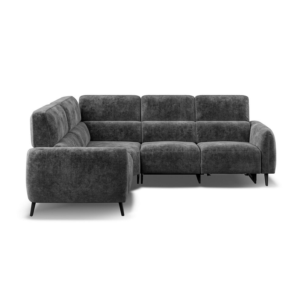 Juliette Right Hand Corner Sofa With One Recliner and Power Headrest in Descent Charcoal Fabric Thumbnail 2