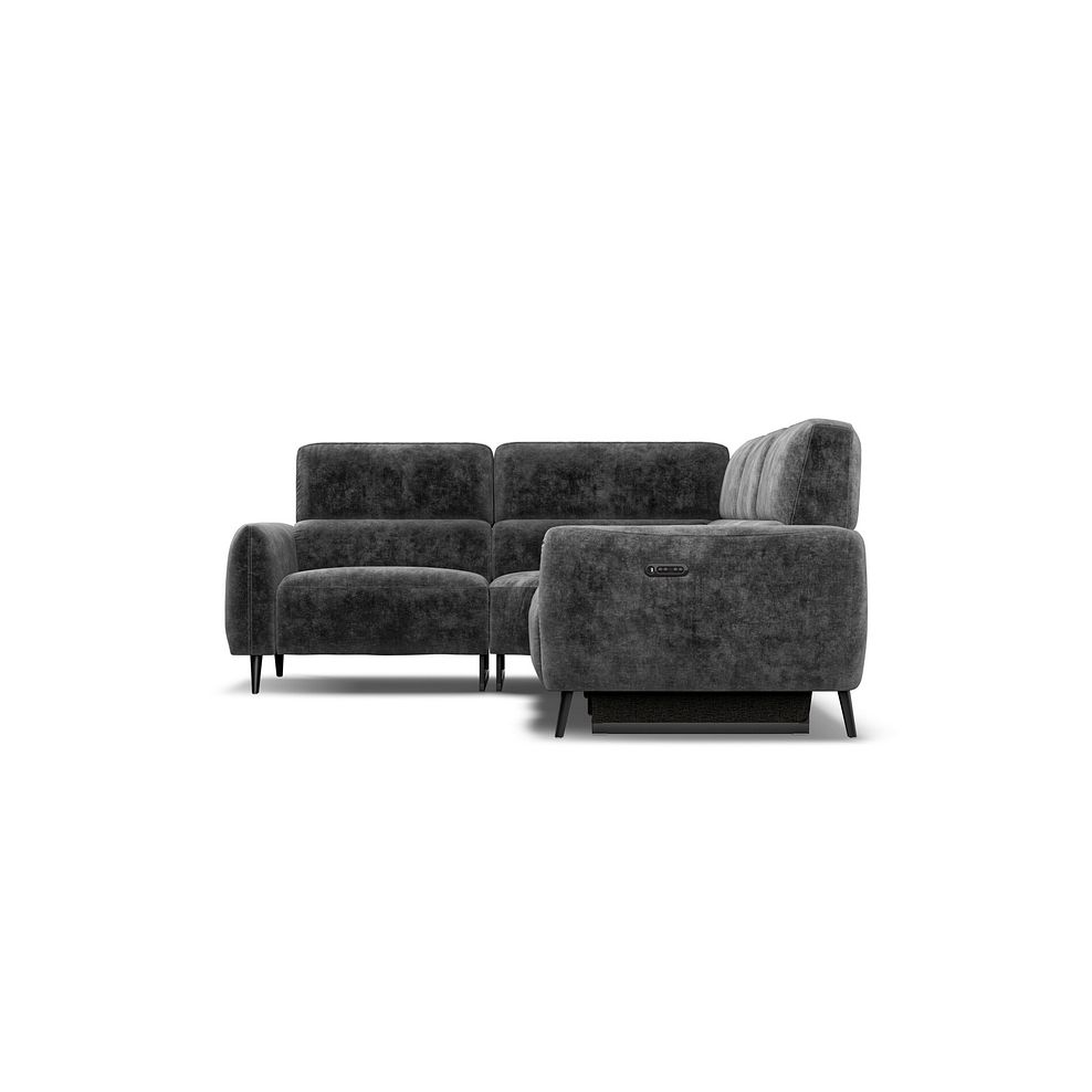Juliette Right Hand Corner Sofa With One Recliner and Power Headrest in Descent Charcoal Fabric 6
