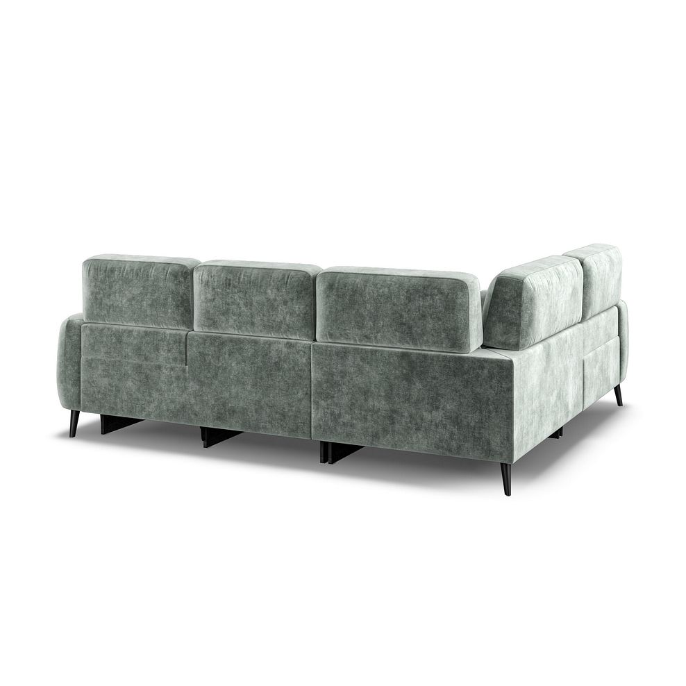 Juliette Right Hand Corner Sofa With One Recliner and Power Headrest in Descent Pewter Fabric Thumbnail 5