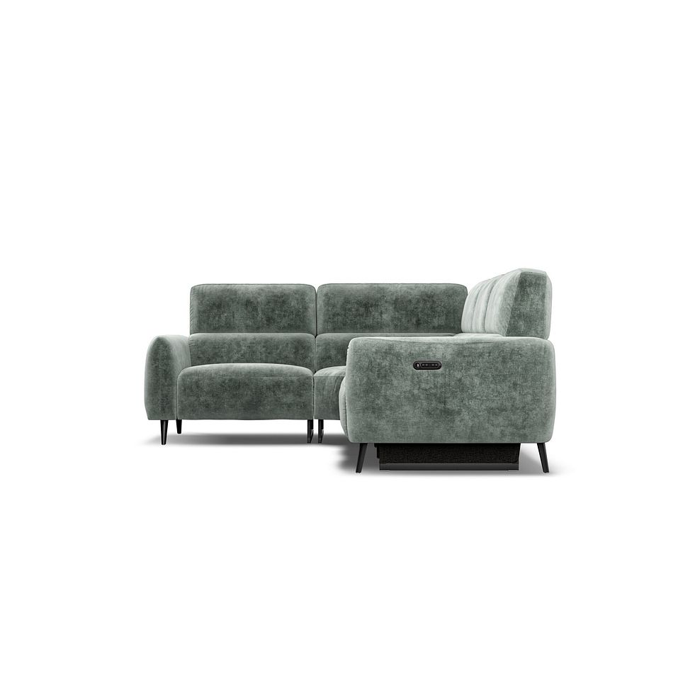 Juliette Right Hand Corner Sofa With One Recliner and Power Headrest in Descent Pewter Fabric 6