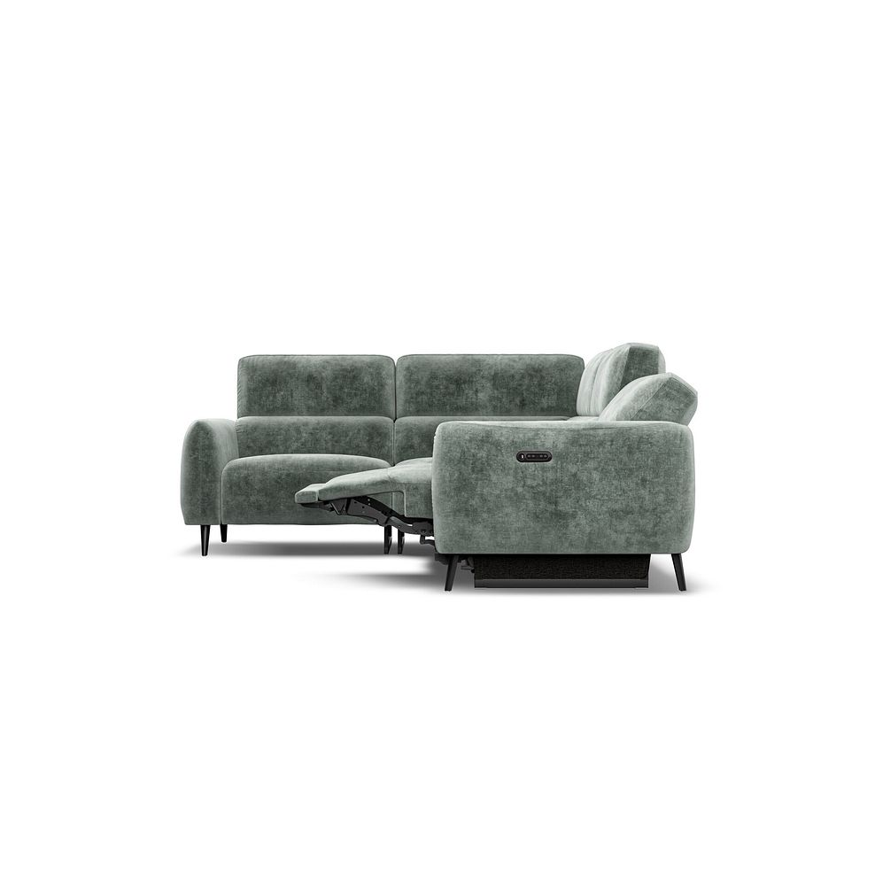 Juliette Right Hand Corner Sofa With One Recliner and Power Headrest in Descent Pewter Fabric 7