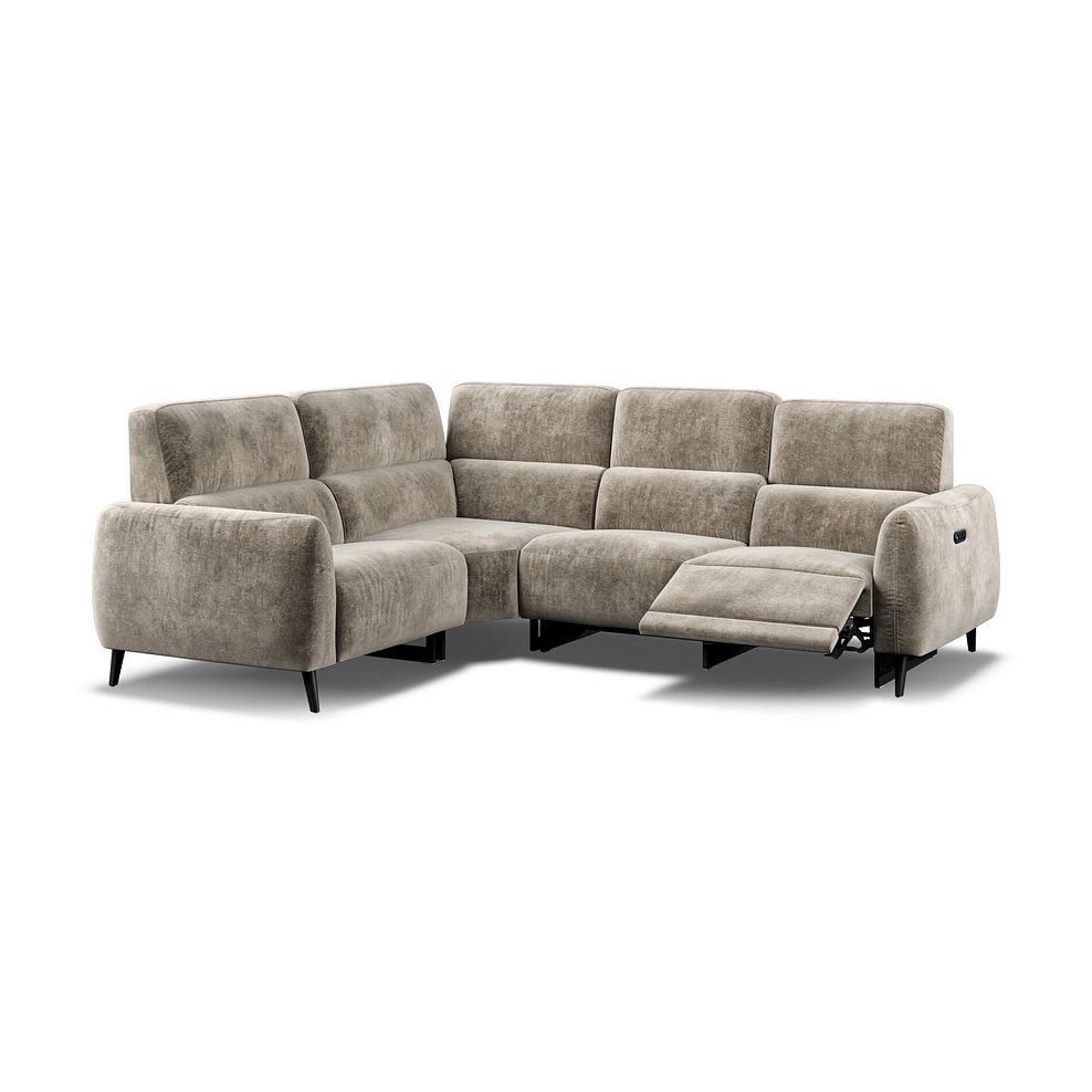 Juliette Right Hand Corner Sofa With One Recliner and Power Headrest in Descent Taupe Fabric Thumbnail 3