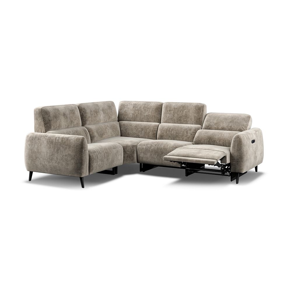 Juliette Right Hand Corner Sofa With One Recliner and Power Headrest in Descent Taupe Fabric 4