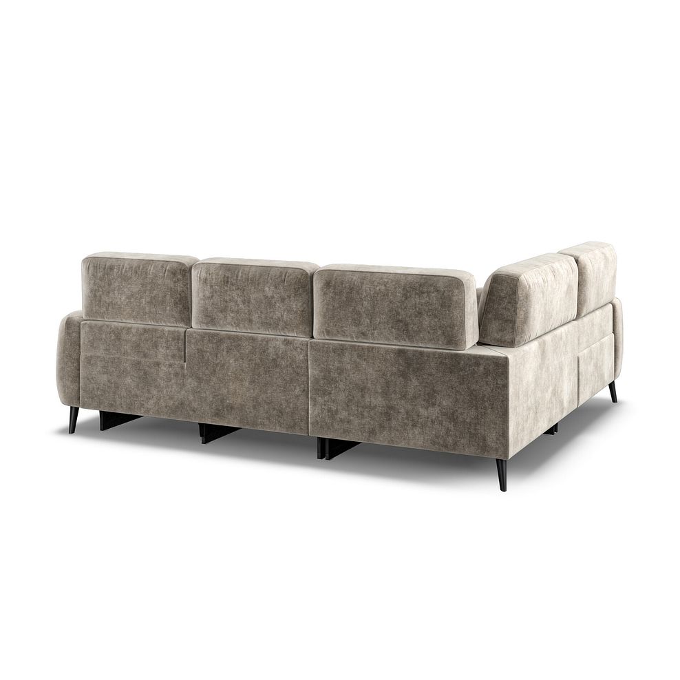 Juliette Right Hand Corner Sofa With One Recliner and Power Headrest in Descent Taupe Fabric 5