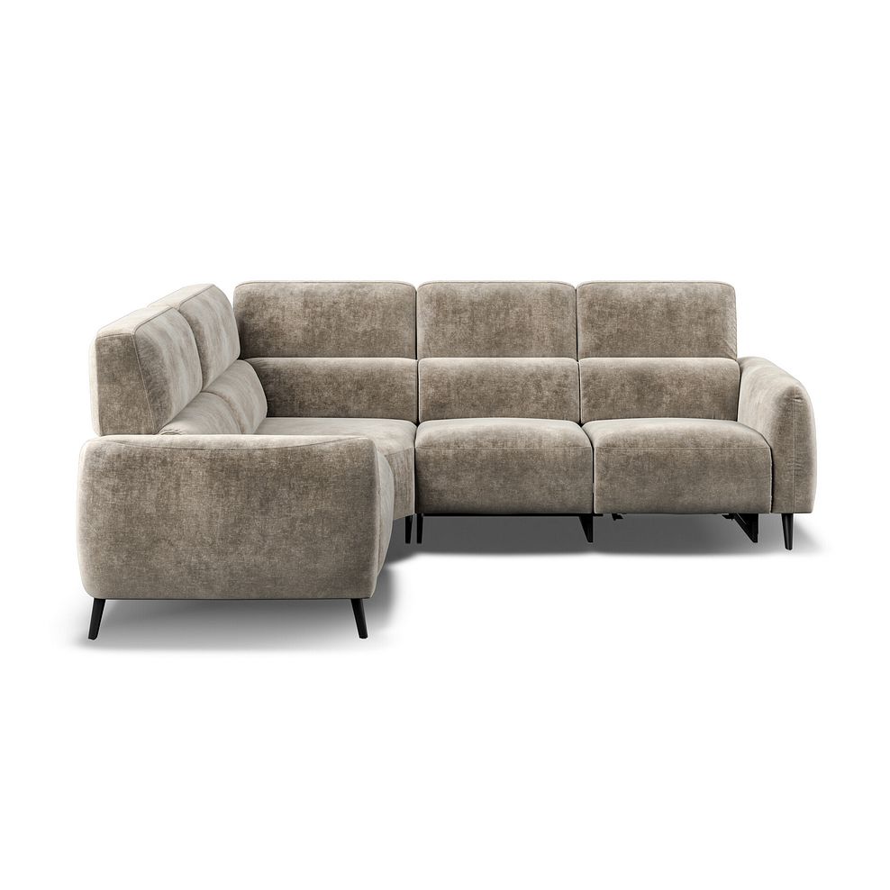 Juliette Right Hand Corner Sofa With One Recliner and Power Headrest in Descent Taupe Fabric 2