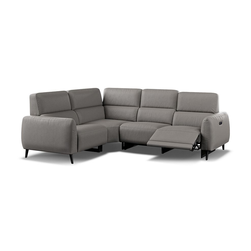 Juliette Right Hand Corner Sofa With One Recliner and Power Headrest in Elephant Grey Leather 2