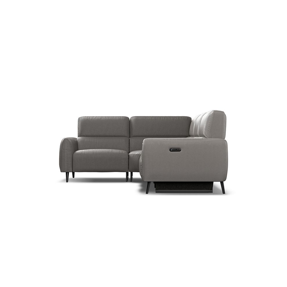Juliette Right Hand Corner Sofa With One Recliner and Power Headrest in Elephant Grey Leather 6