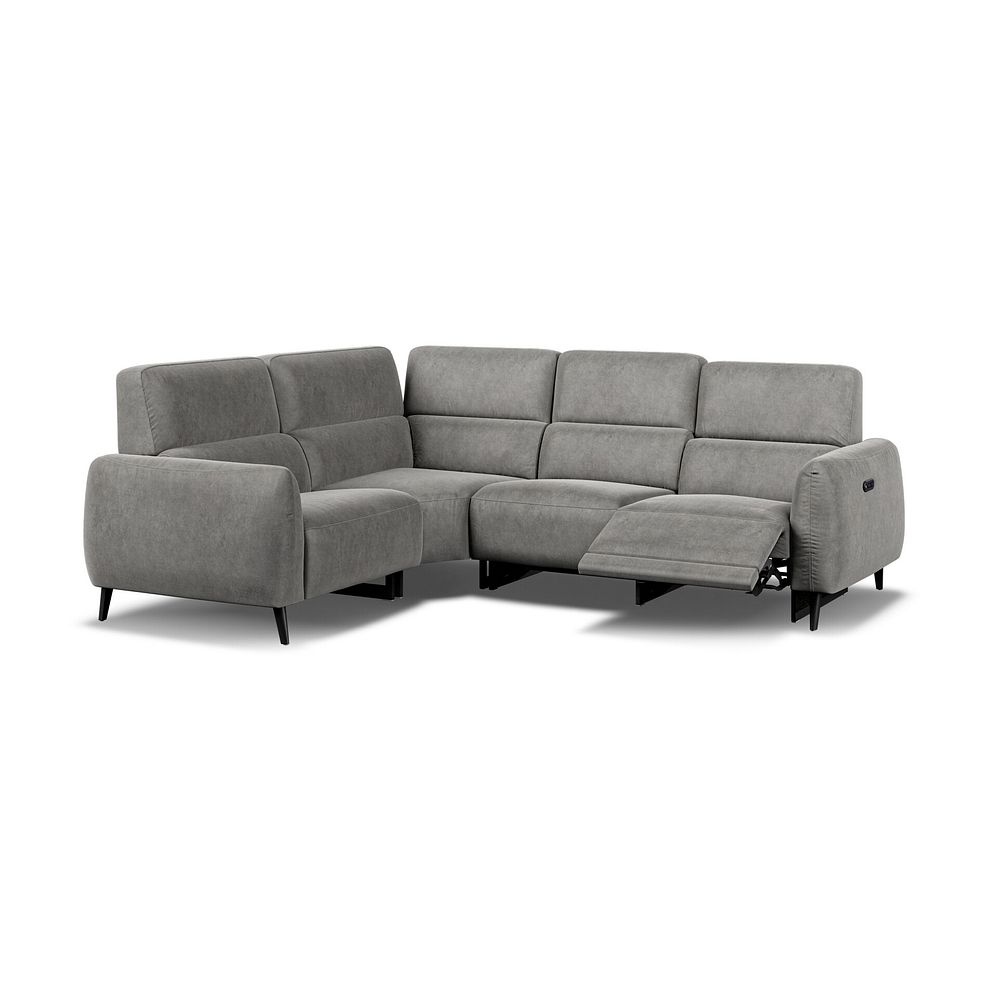 Juliette Right Hand Corner Sofa With One Recliner and Power Headrest in Maldives Dark Grey Fabric 2