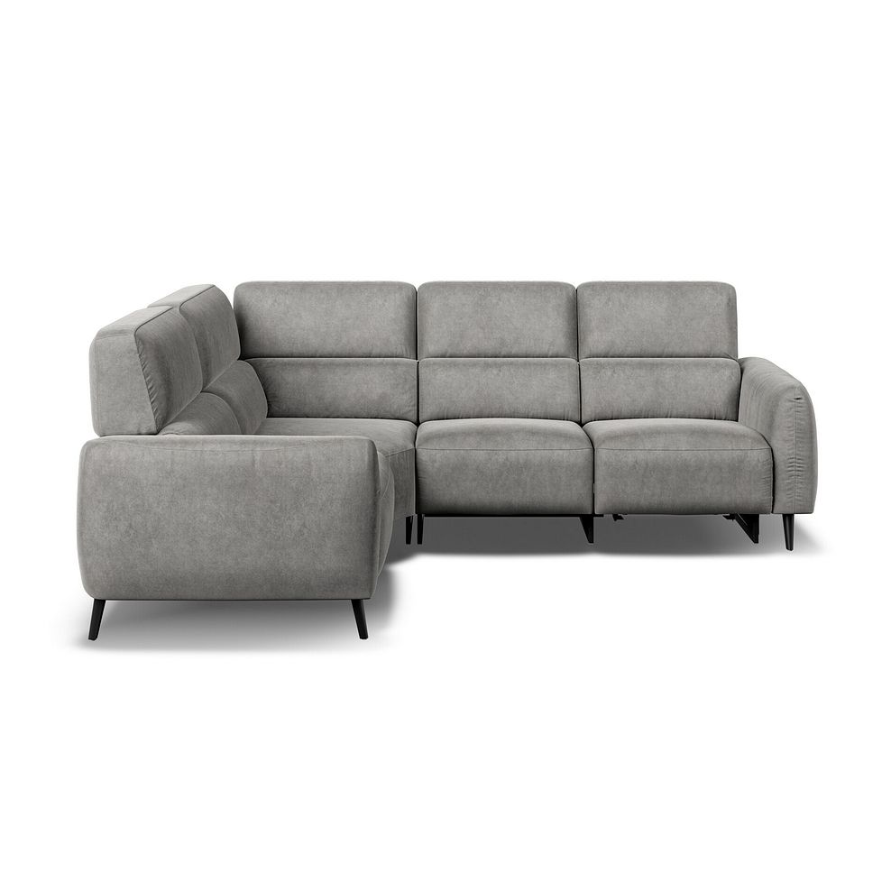 Juliette Right Hand Corner Sofa With One Recliner and Power Headrest in Maldives Dark Grey Fabric 5