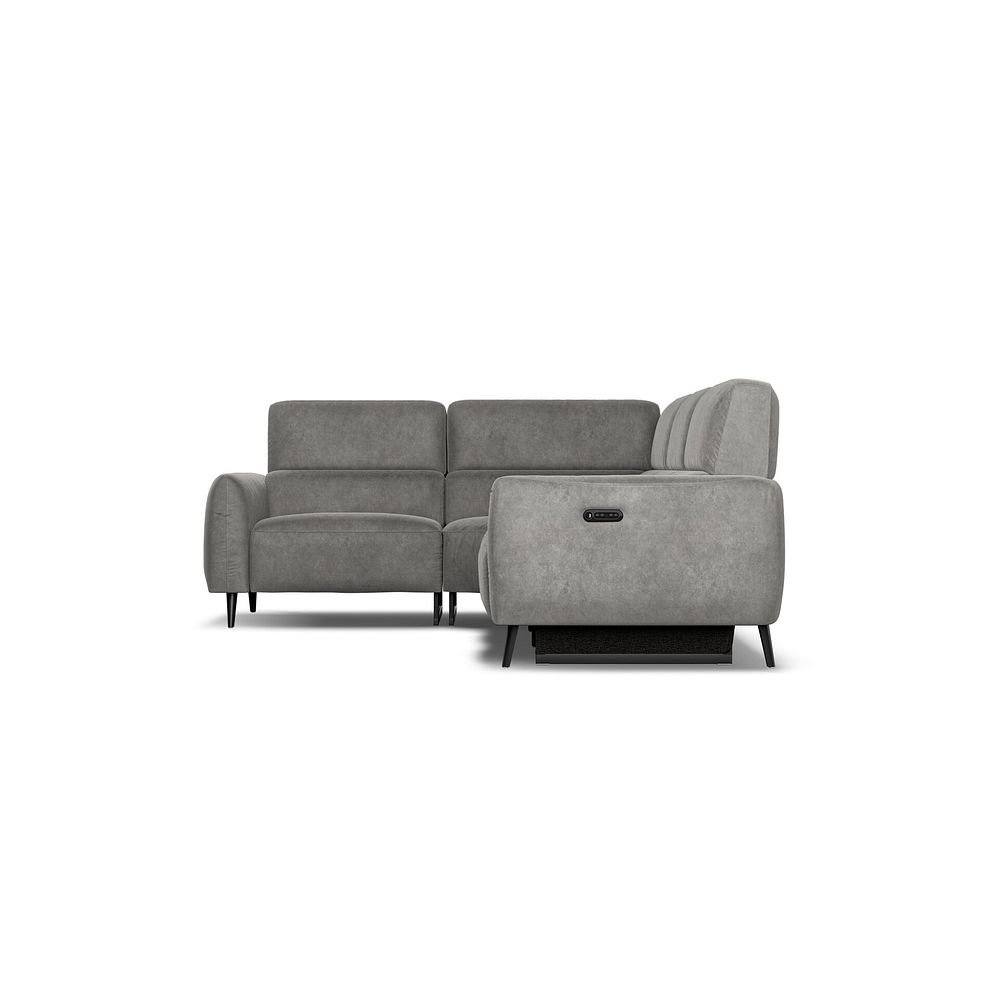 Juliette Right Hand Corner Sofa With One Recliner and Power Headrest in Maldives Dark Grey Fabric 6