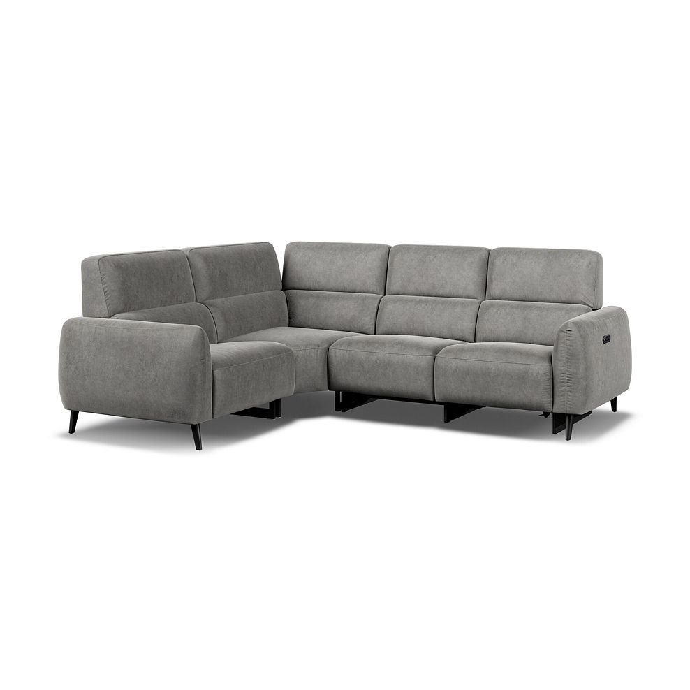 Juliette Right Hand Corner Sofa With One Recliner and Power Headrest in Maldives Dark Grey Fabric Thumbnail 1