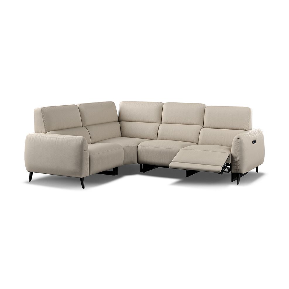 Juliette Right Hand Corner Sofa With One Recliner and Power Headrest in Pebble Leather 2
