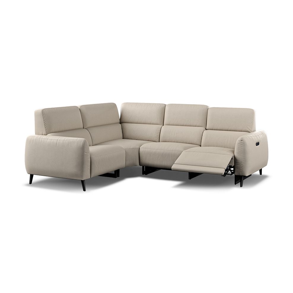 Juliette Right Hand Corner Sofa With One Recliner and Power Headrest in Pebble Leather Thumbnail 2