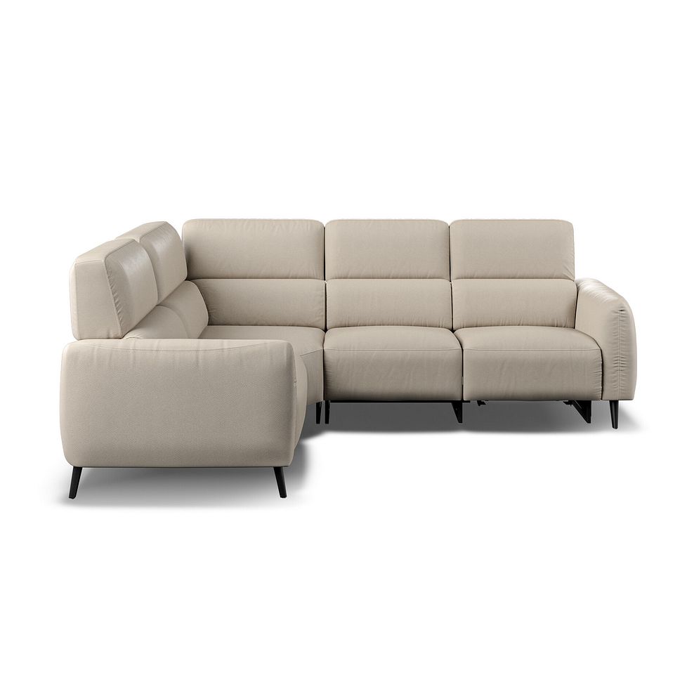 Juliette Right Hand Corner Sofa With One Recliner and Power Headrest in Pebble Leather 5