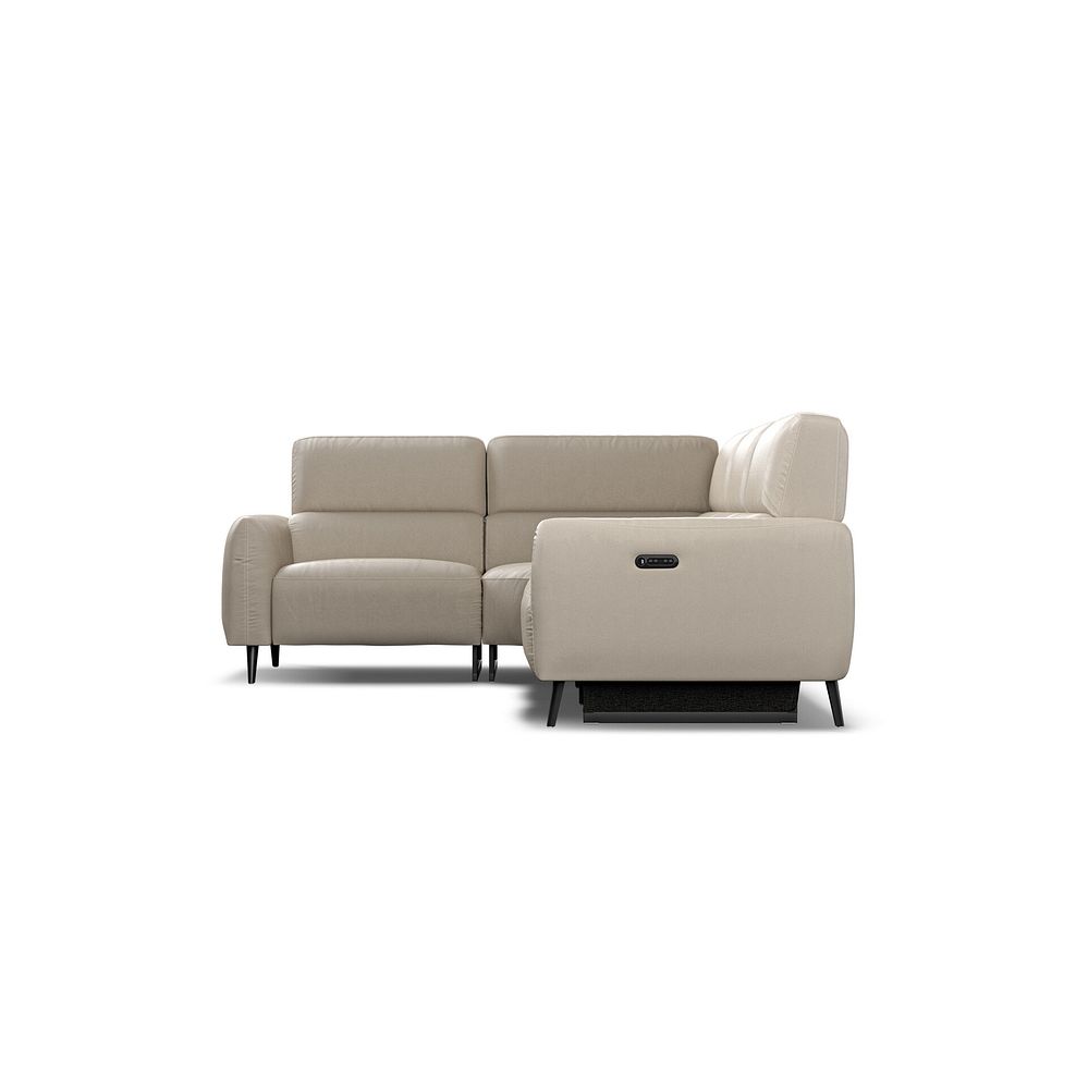 Juliette Right Hand Corner Sofa With One Recliner and Power Headrest in Pebble Leather 6