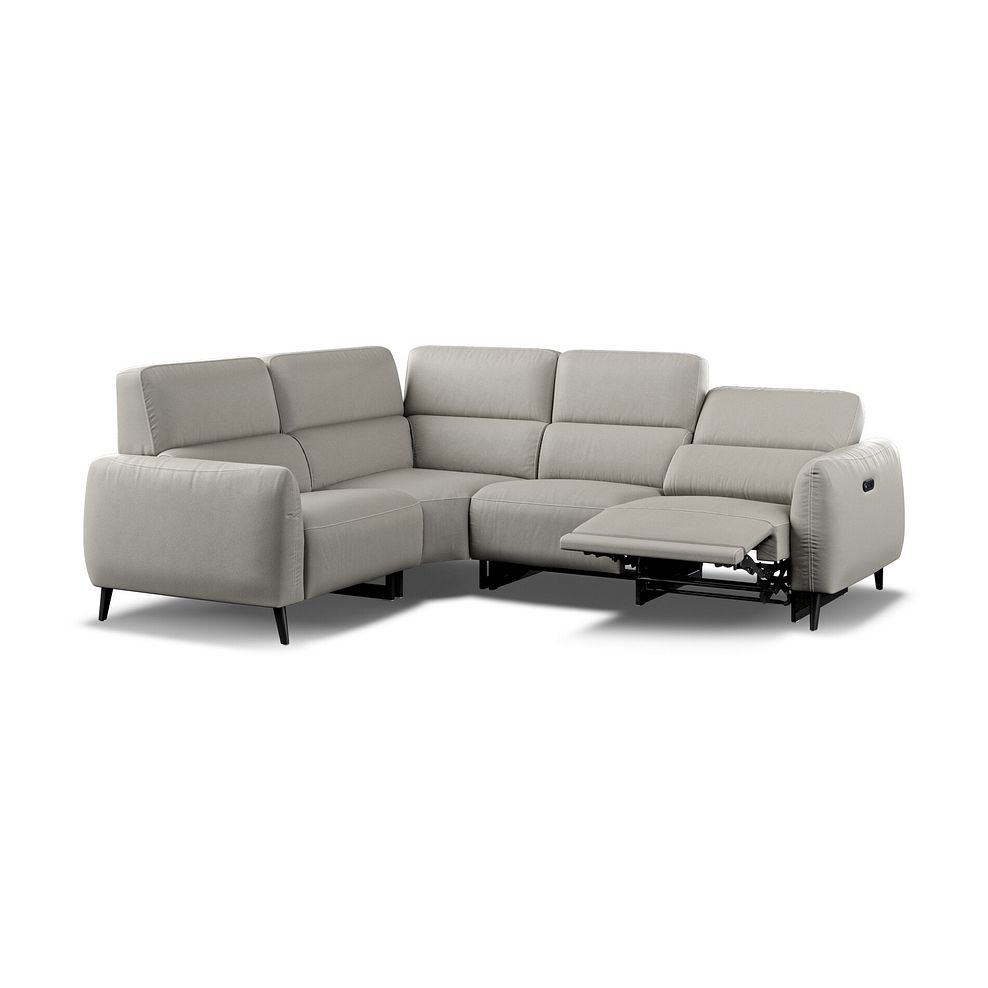 Juliette Right Hand Corner Sofa With One Recliner and Power Headrest in Taupe Leather 3