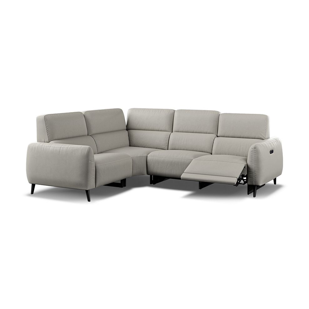 Juliette Right Hand Corner Sofa With One Recliner and Power Headrest in Taupe Leather Thumbnail 2