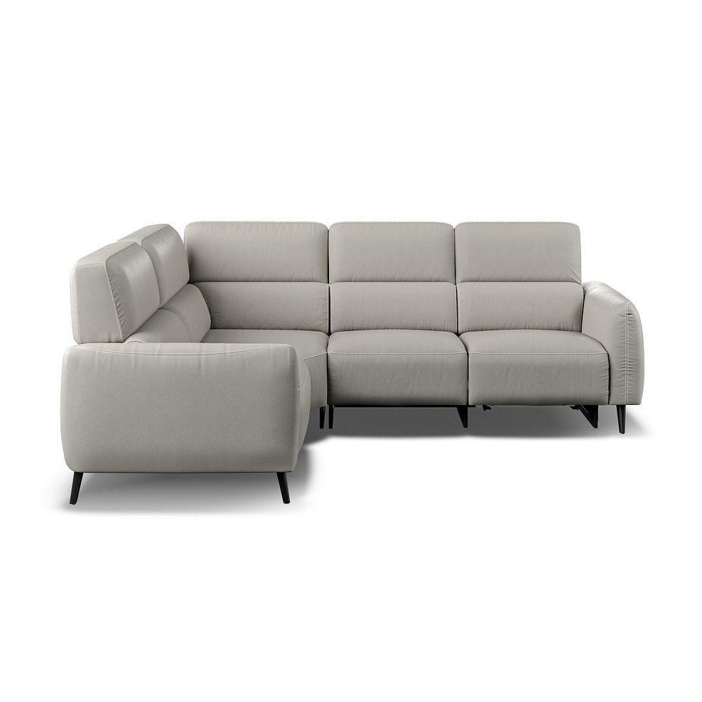 Juliette Right Hand Corner Sofa With One Recliner and Power Headrest in Taupe Leather Thumbnail 5
