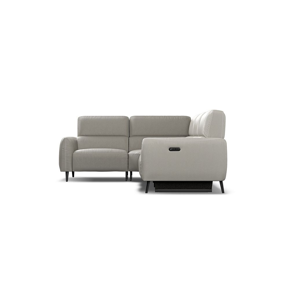 Juliette Right Hand Corner Sofa With One Recliner and Power Headrest in Taupe Leather 6