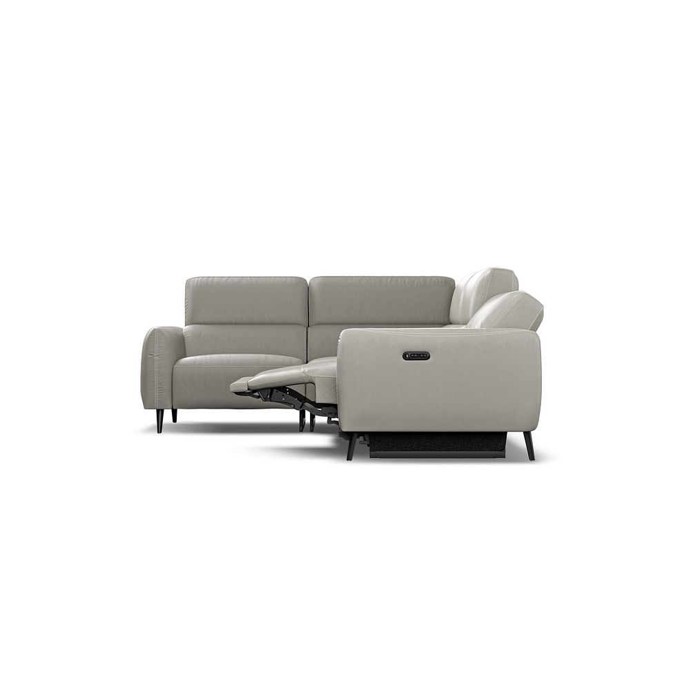 Juliette Right Hand Corner Sofa With One Recliner and Power Headrest in Taupe Leather 7