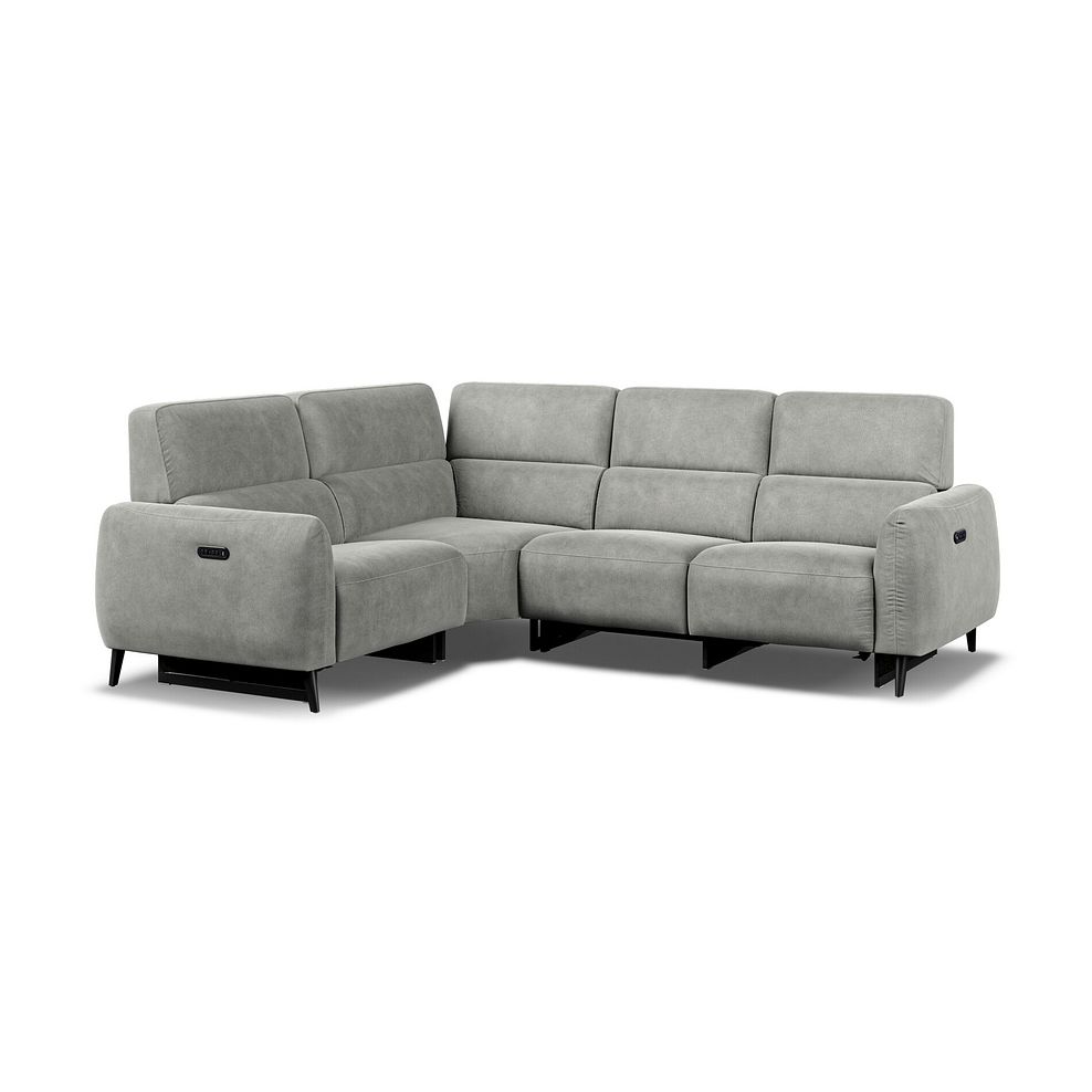 Juliette Right Hand Corner Sofa With Two Recliners and Power Headrest in Billy Joe Dove Grey Fabric Thumbnail 1