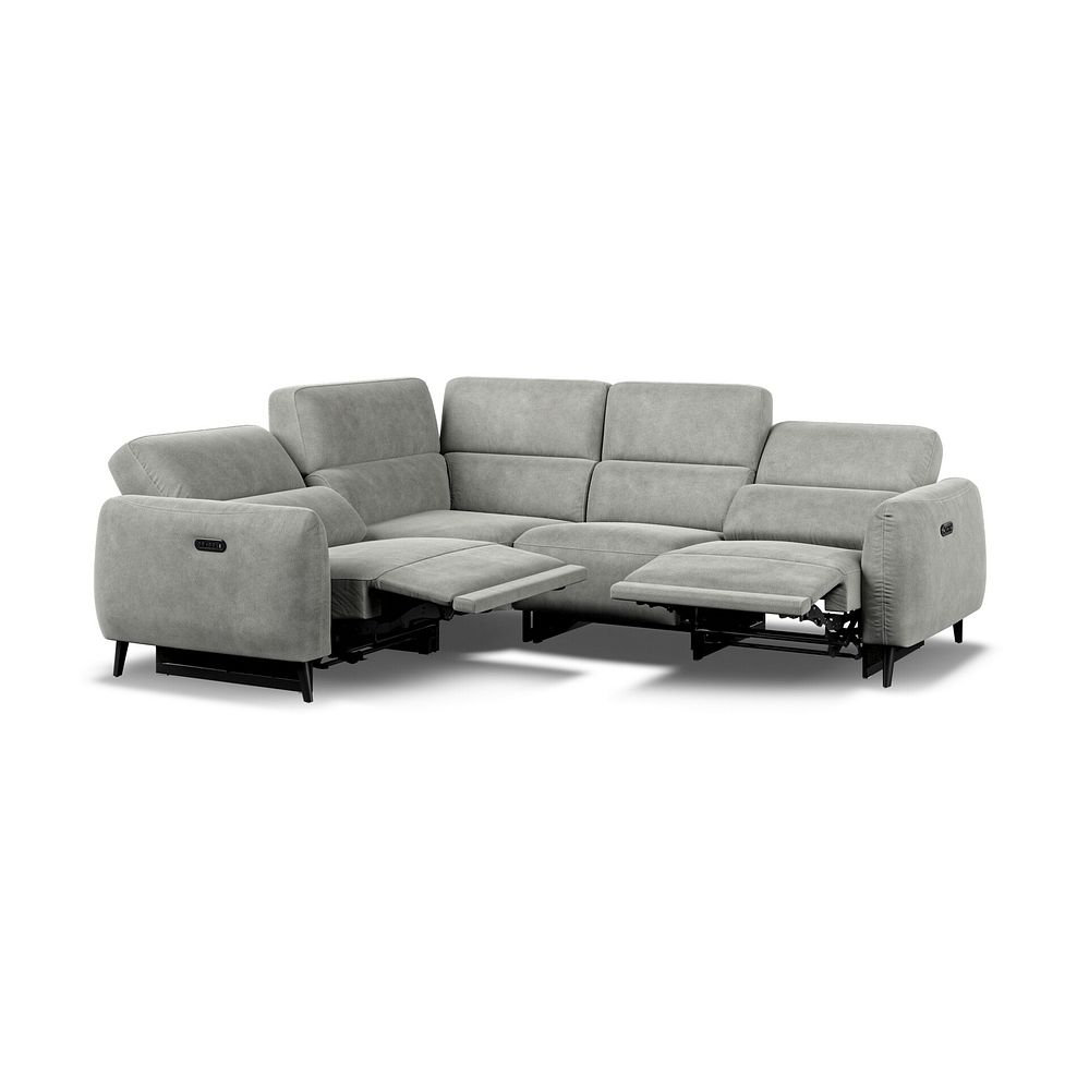 Juliette Right Hand Corner Sofa With Two Recliners and Power Headrest in Billy Joe Dove Grey Fabric Thumbnail 2