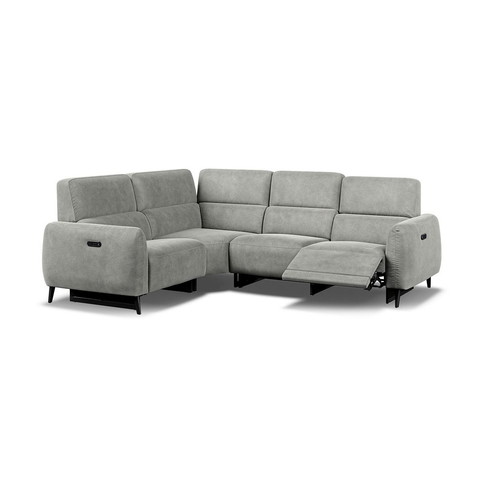 Juliette Right Hand Corner Sofa With Two Recliners and Power Headrest in Billy Joe Dove Grey Fabric Thumbnail 3