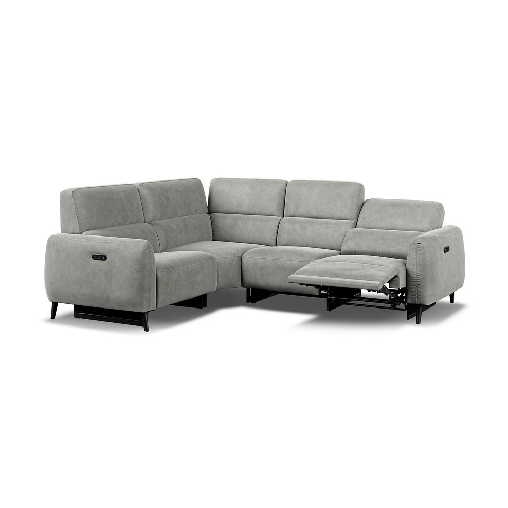 Juliette Right Hand Corner Sofa With Two Recliners and Power Headrest in Billy Joe Dove Grey Fabric Thumbnail 4