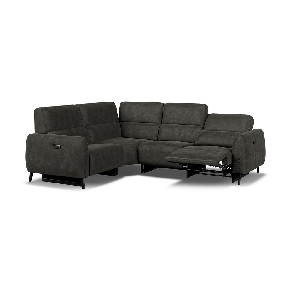 Juliette Right Hand Corner Sofa With Two Recliners and Power Headrest in Billy Joe Grey Fabric 4