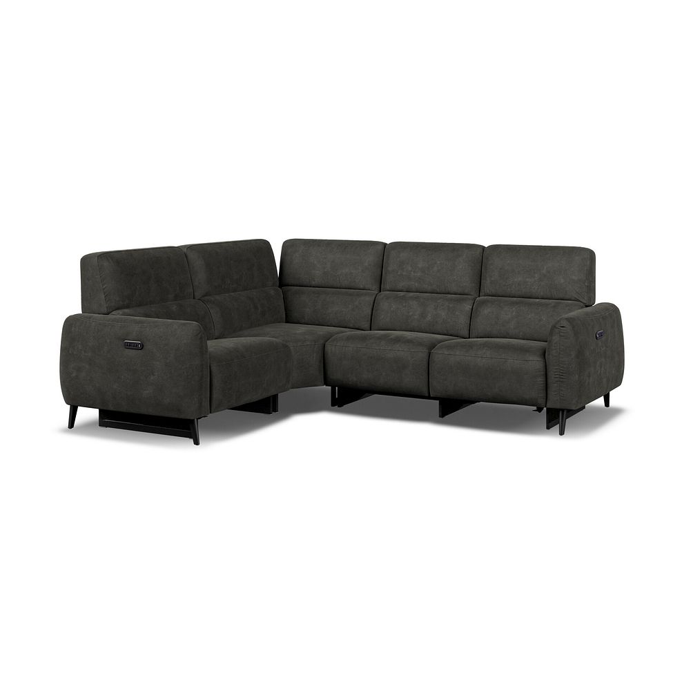 Juliette Right Hand Corner Sofa With Two Recliners and Power Headrest in Billy Joe Grey Fabric