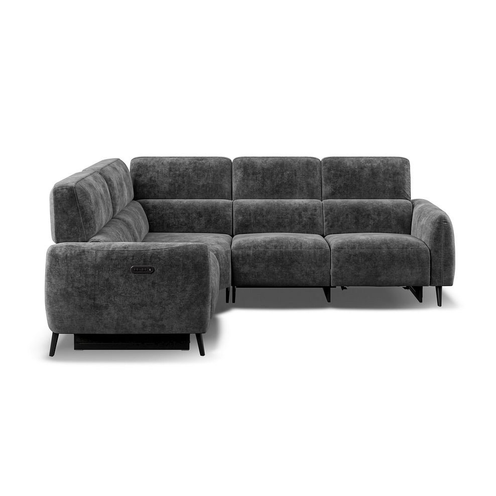 Juliette Right Hand Corner Sofa With Two Recliners and Power Headrest in Descent Charcoal Fabric 6
